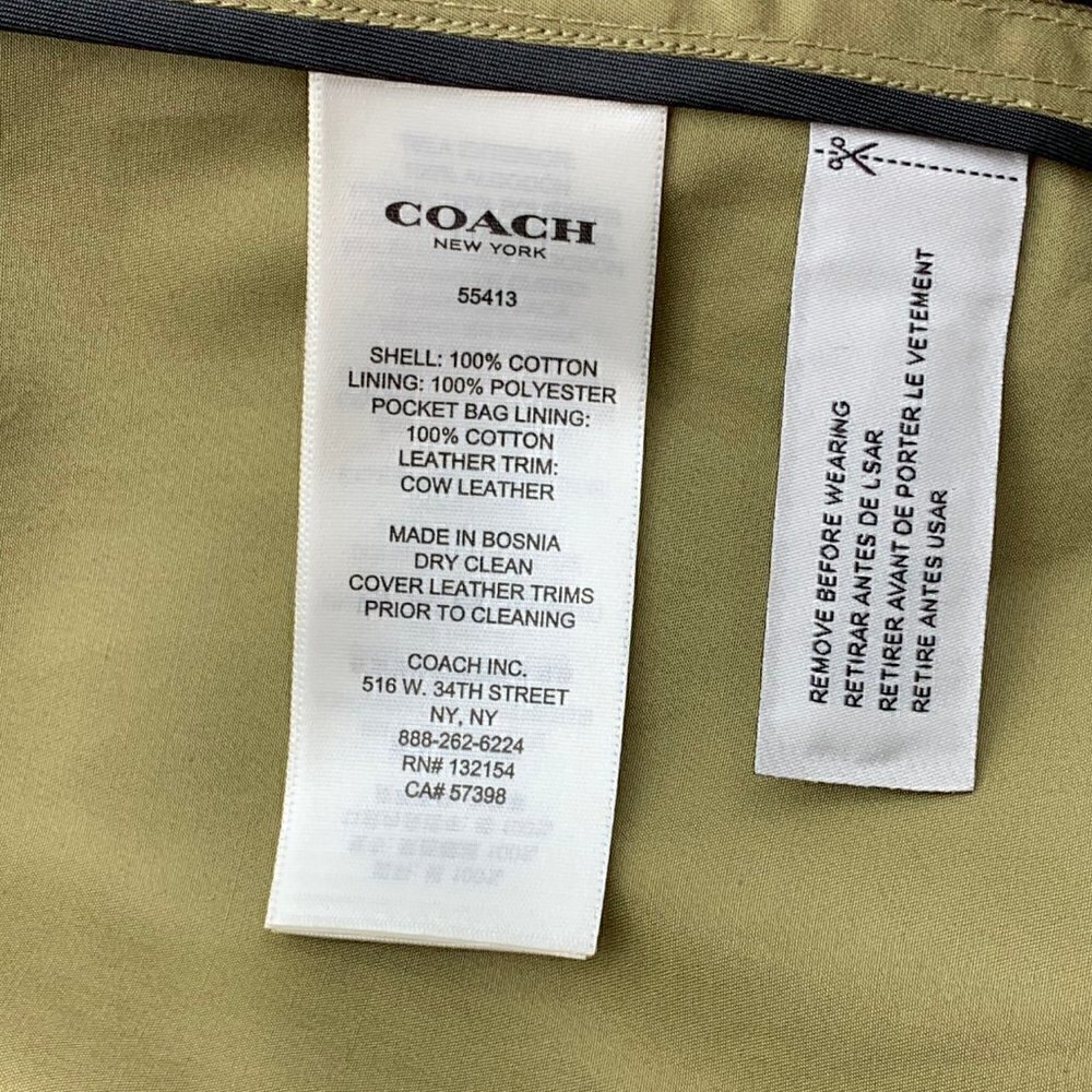 Coach Tan Trench Coat w/ Detachable Shoulders - Picture 8 of 8